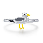 Sterling Silver Enamel Seagull Ring