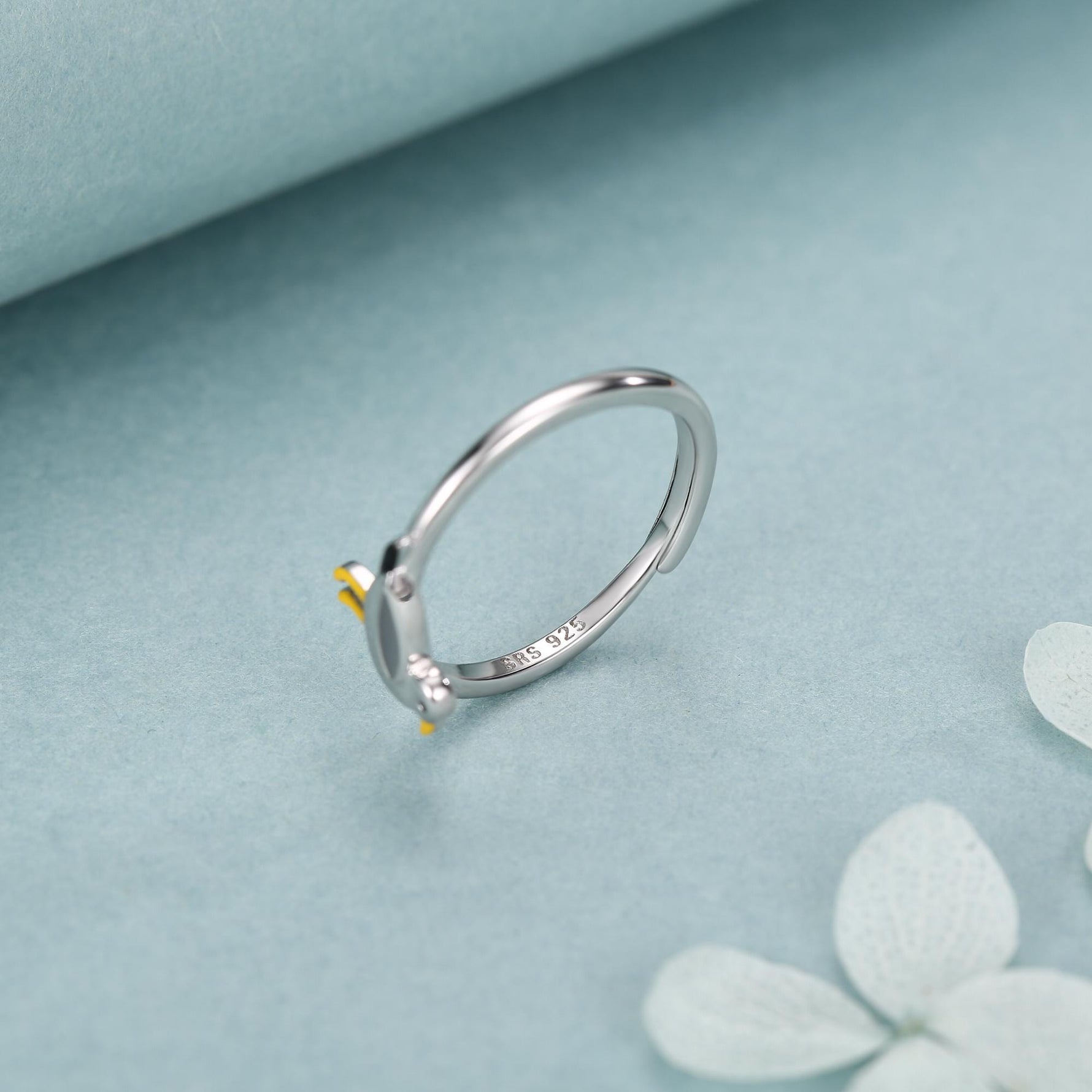 Sterling Silver Enamel Seagull Ring
