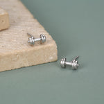 Sterling Silver Weight Lifting Dumbell Stud Earrings, Silver, Gold or Rose Gold, Fun Earrings, Exercise Lover Earrings