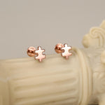 Sterling Silver Puzzle Piece 16G Flat Back Earrings