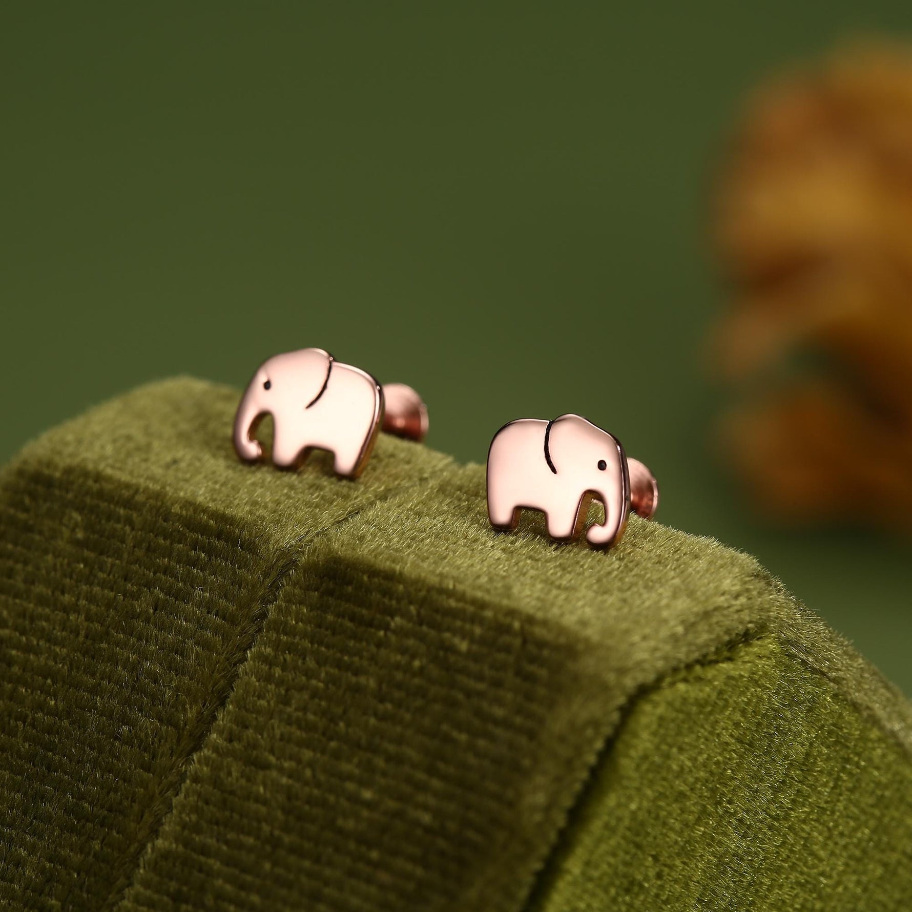 Sterling Silver Elephant 16G Flat Back Earrings