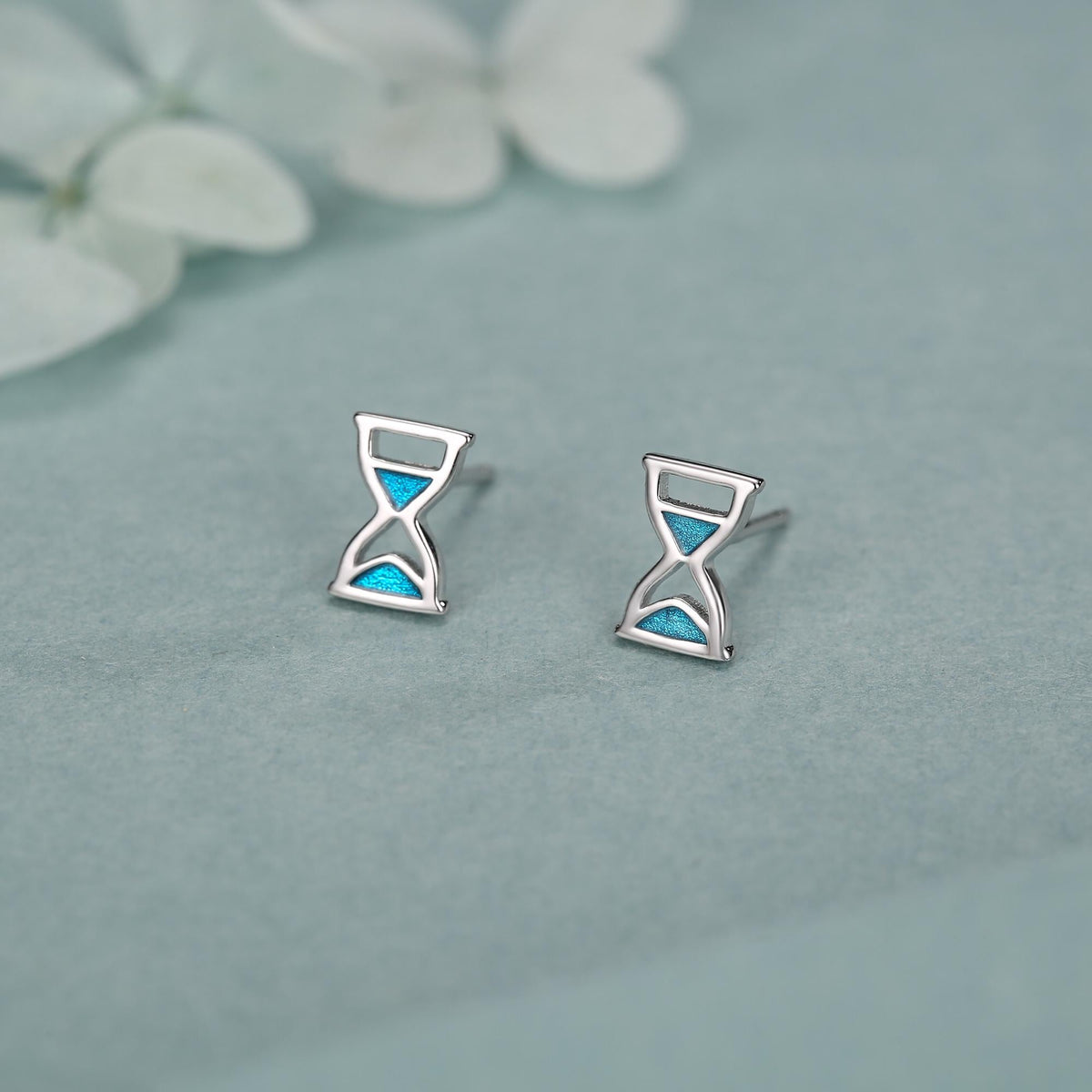 Sterling Silver Hourglass Stud Earrings