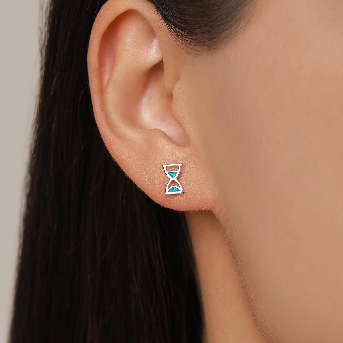 Sterling Silver Hourglass Stud Earrings
