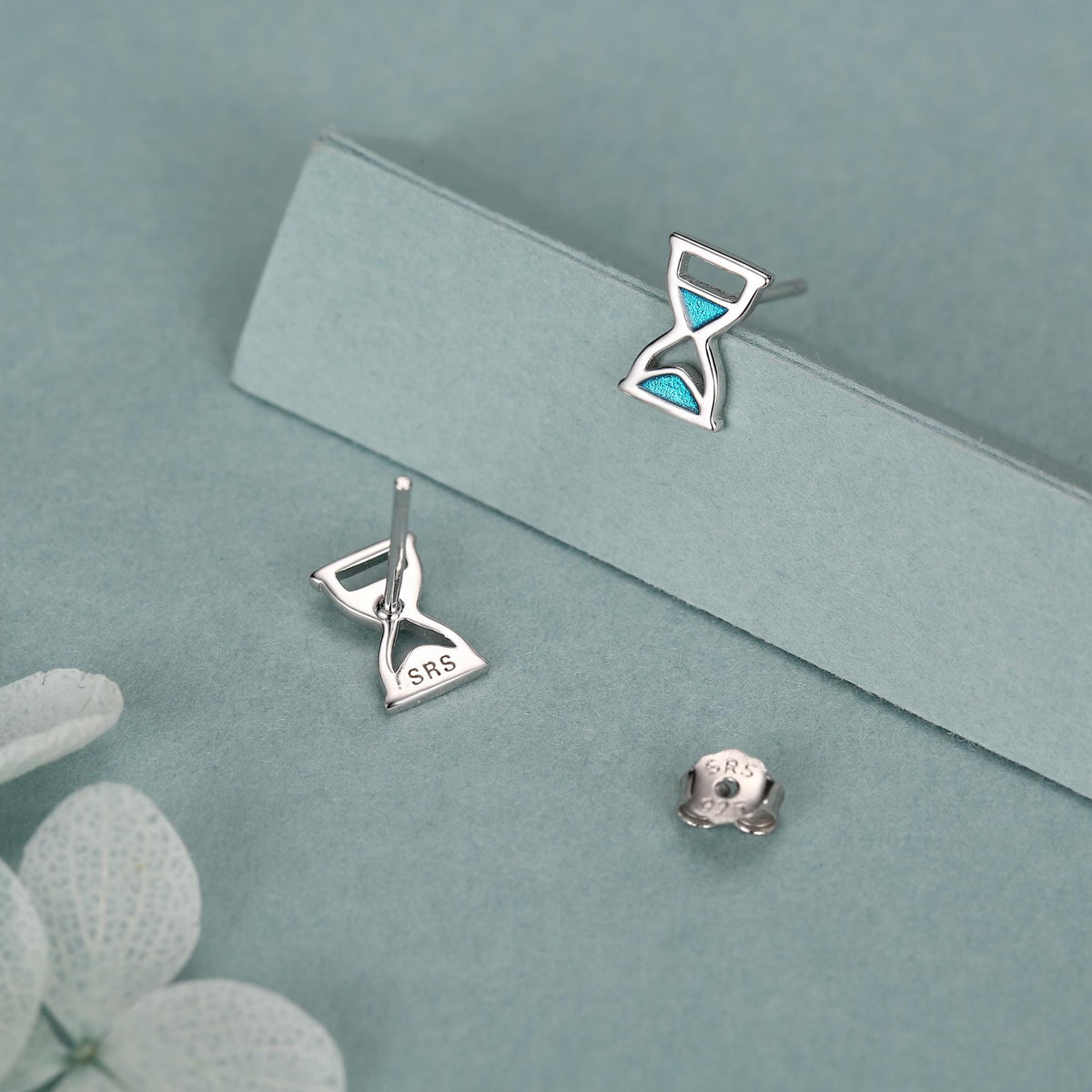 Sterling Silver Hourglass Stud Earrings