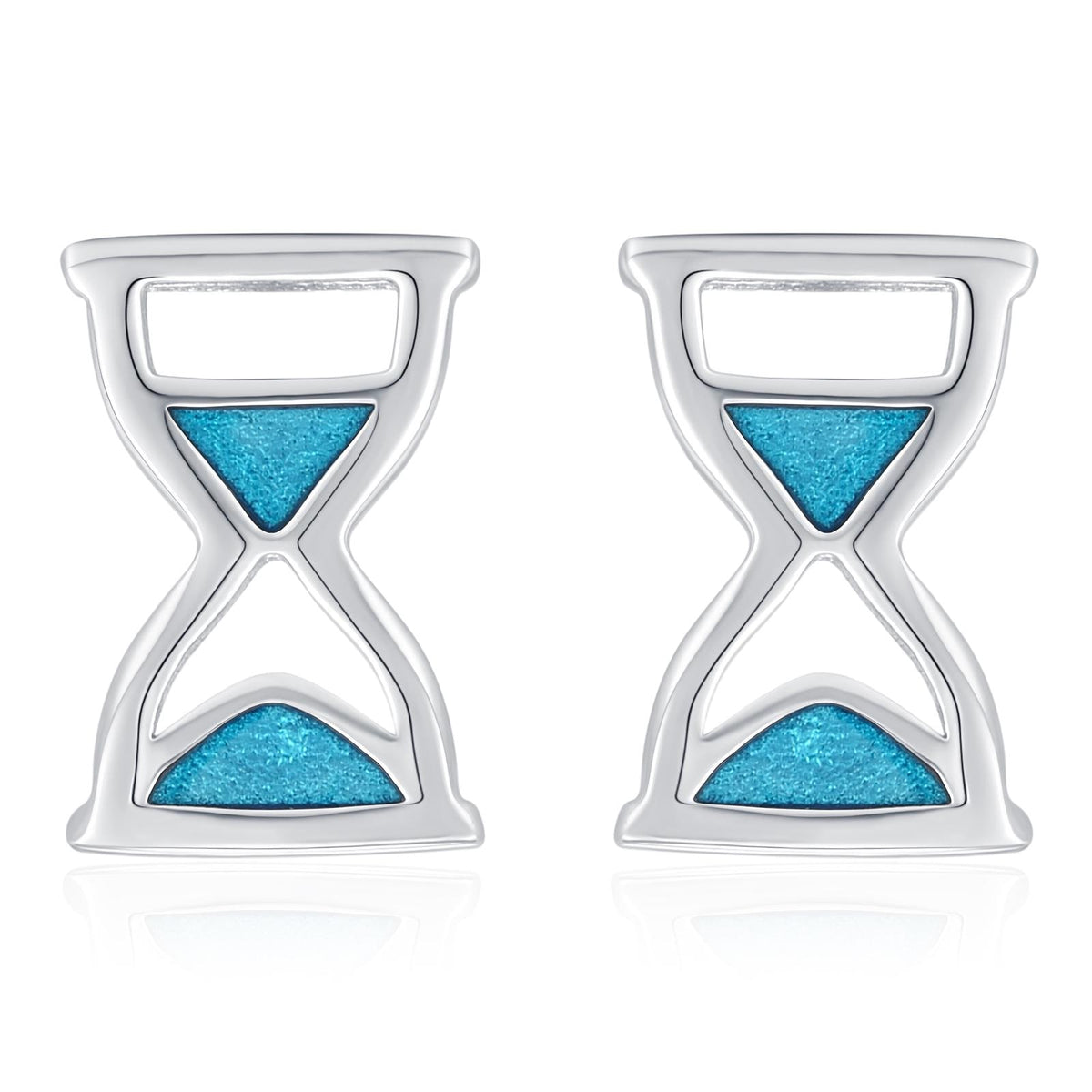 Sterling Silver Hourglass Stud Earrings