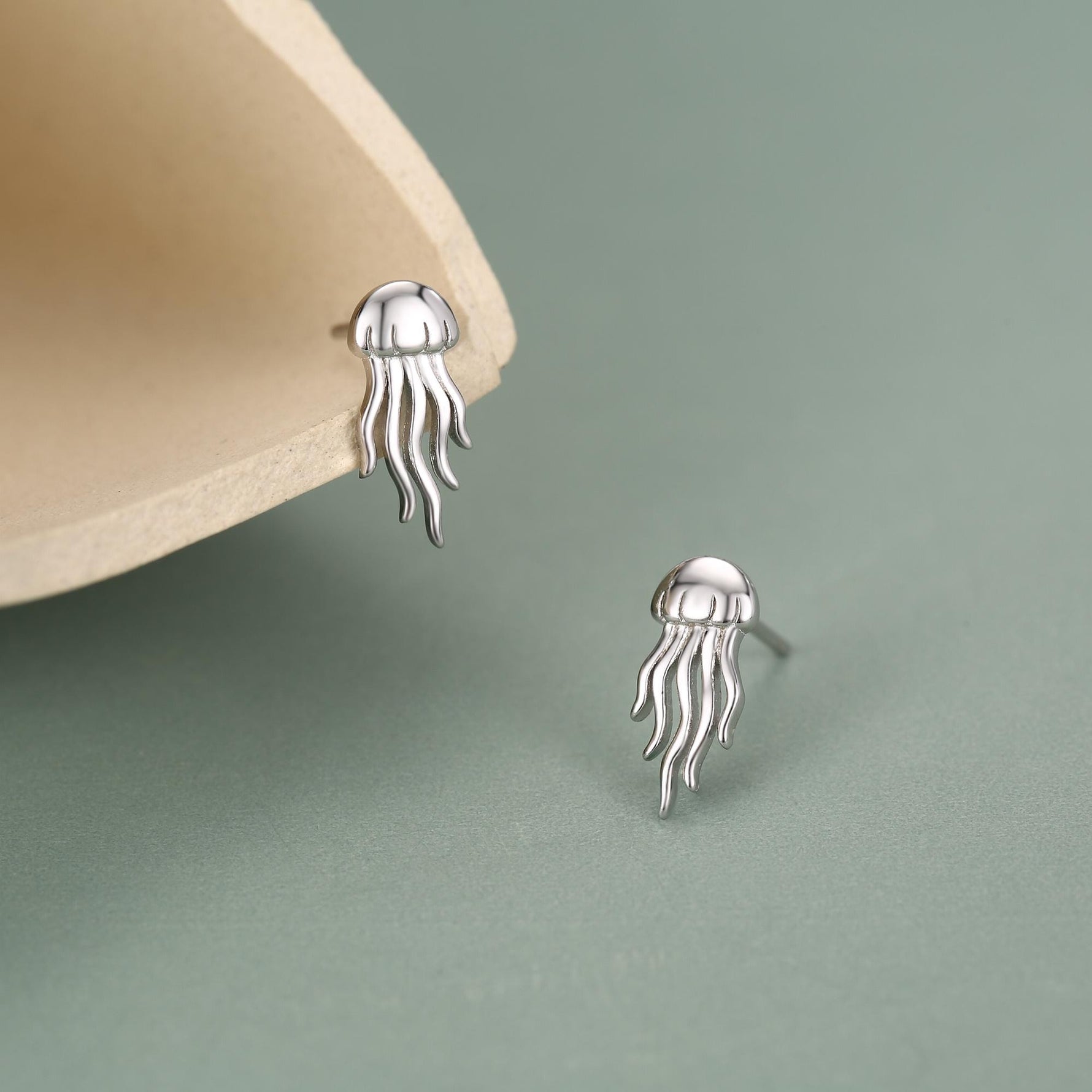 Sterling Silver Jellyfish Stud Earrings