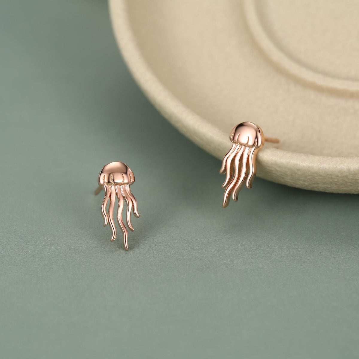 Sterling Silver Jellyfish Stud Earrings