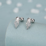 Sterling Silver Jellyfish 18G Screw Back Earrings