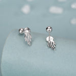 Sterling Silver Jellyfish 18G Screw Back Earrings