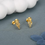 Sterling Silver Jellyfish 16G Flat Back Earrings