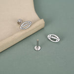Sterling Silver Rugby Ball 16G Flat Back Stud Earrings