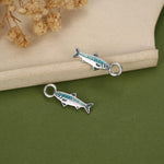 Sterling Silver Enamel Sardine Earring Charms for Hoop Earrings