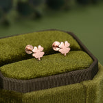 Sterling Silver Four Leaf Clover 16G Flat Back Stud Earrings