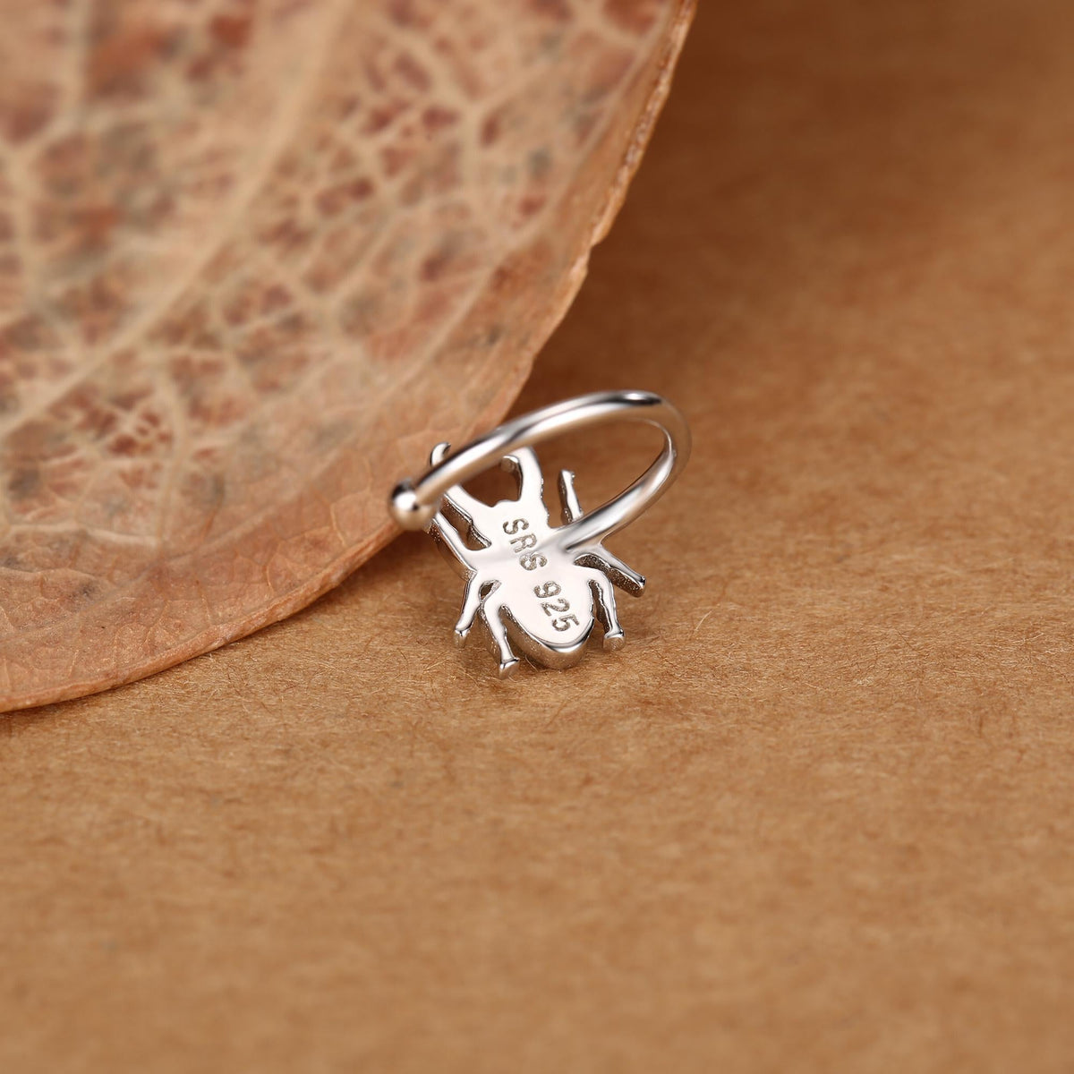 Sterling Silver Beetle Ear Cuff Piercing Free Ear Wrap