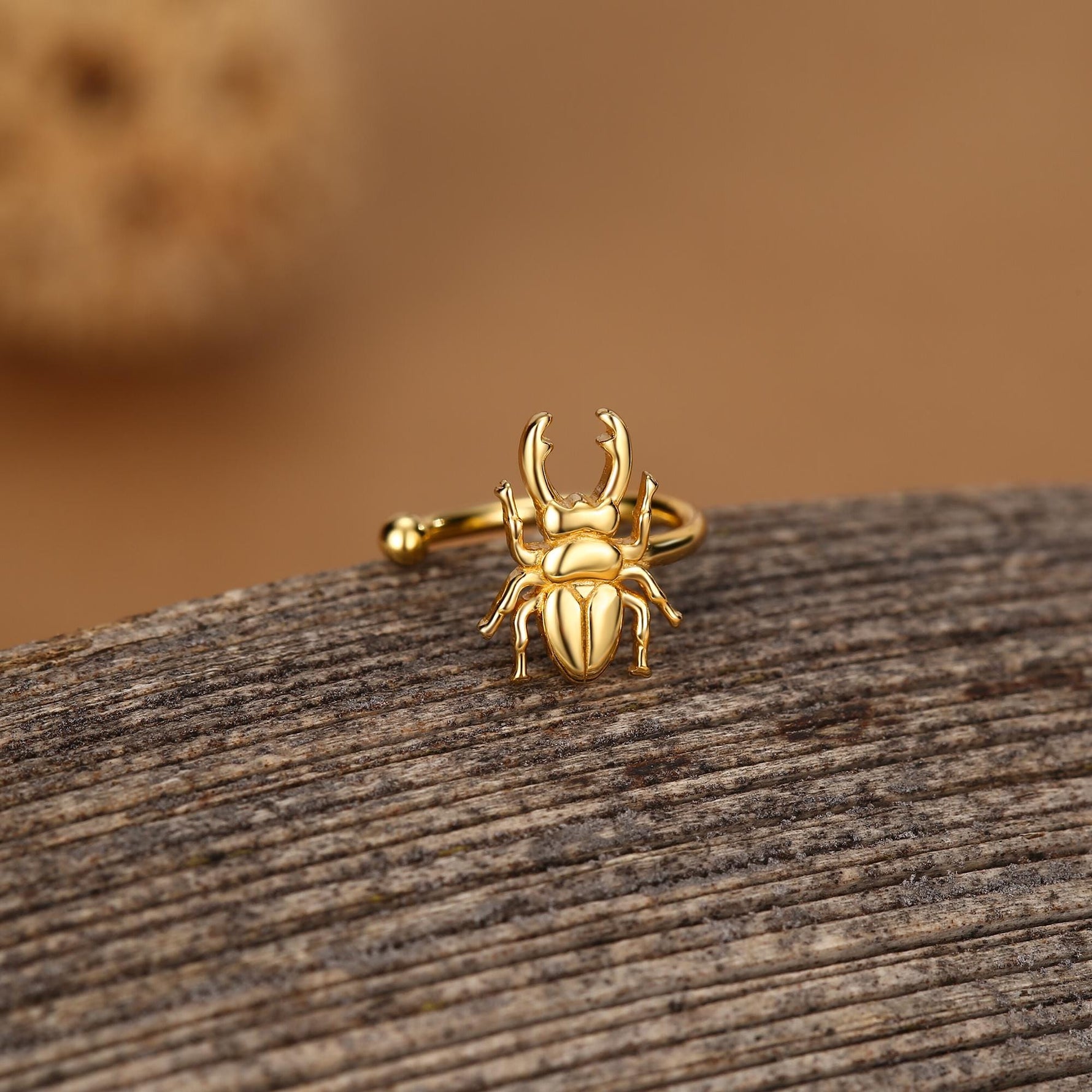 Sterling Silver Beetle Ear Cuff Piercing Free Ear Wrap