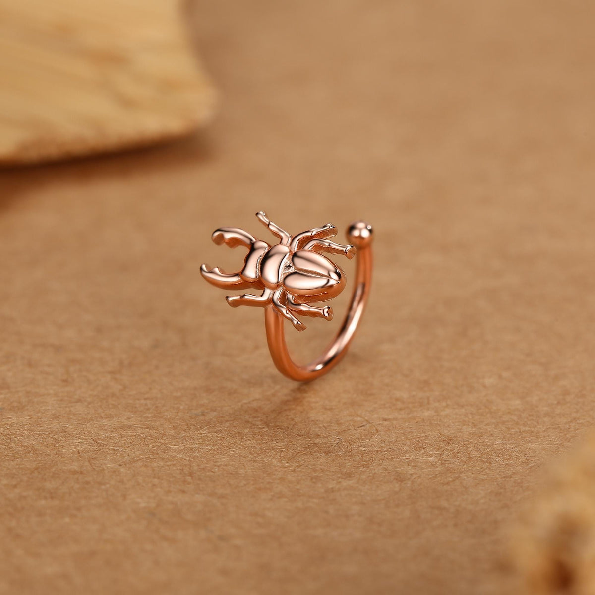 Sterling Silver Beetle Ear Cuff Piercing Free Ear Wrap