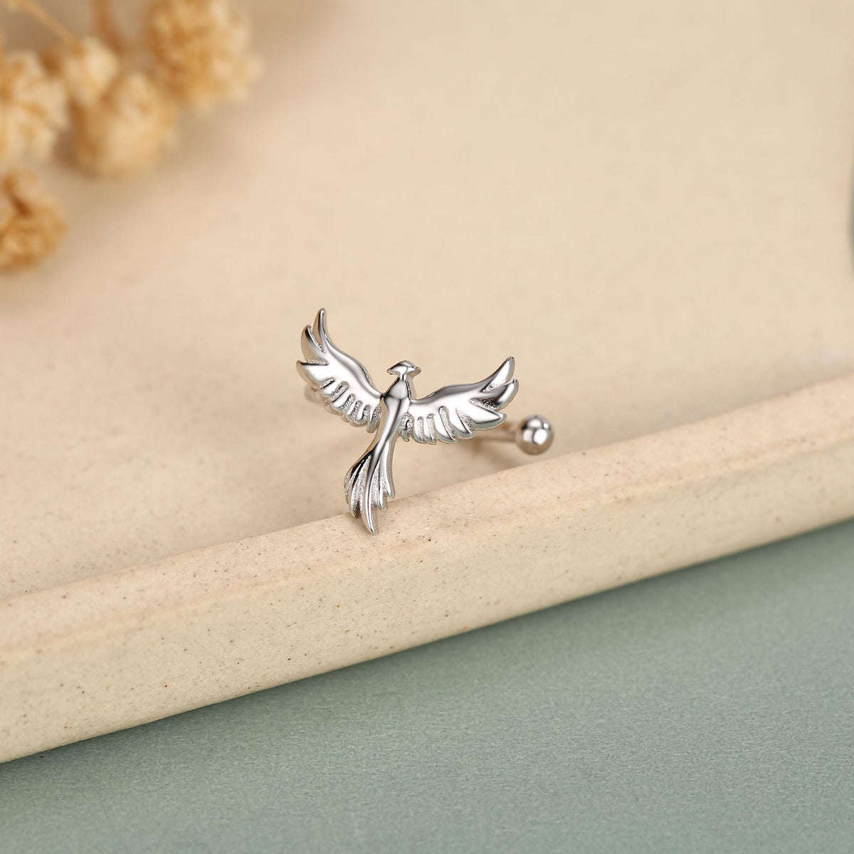 Sterling Silver Phoenix Ear Cuff Piercing Free Ear Wrap