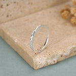 Sterling Silver Faceted Stacking Ring Minimalist Geometric Band