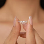Sterling Silver Faceted Stacking Ring Minimalist Geometric Band
