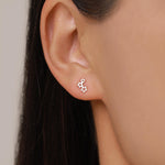Sterling Silver Triple Star Climber Stud Earrings