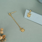 Sterling Silver Asymmetrical Spider Drop Stud Earrings