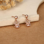 Sterling Silver Spider Drop Stud Earrings
