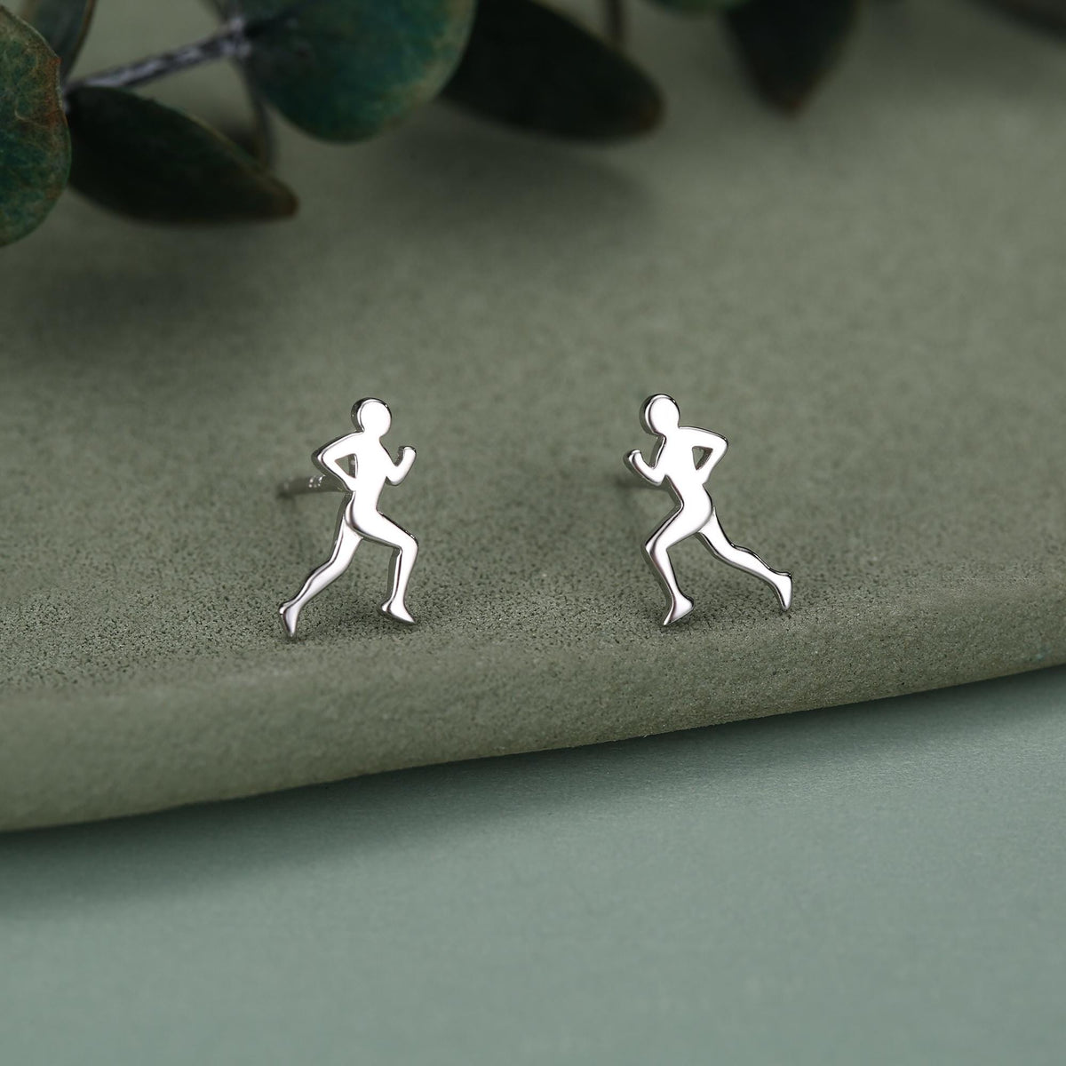 Sterling Silver Runner Stud Earrings