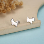 Sterling Silver Westie Flat Back Labret Earrings