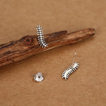 Sterling Silver Tiny Centipede Crawling Stud Earrings
