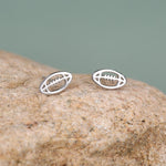 Sterling Silver Rugby Ball Stud Earrings