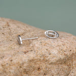 Sterling Silver Rugby Ball Stud Earrings