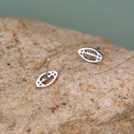 Sterling Silver Rugby Ball Stud Earrings