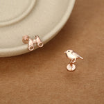 Sterling Silver Birdwatcher Mismatched 16G Flat Back Earrings