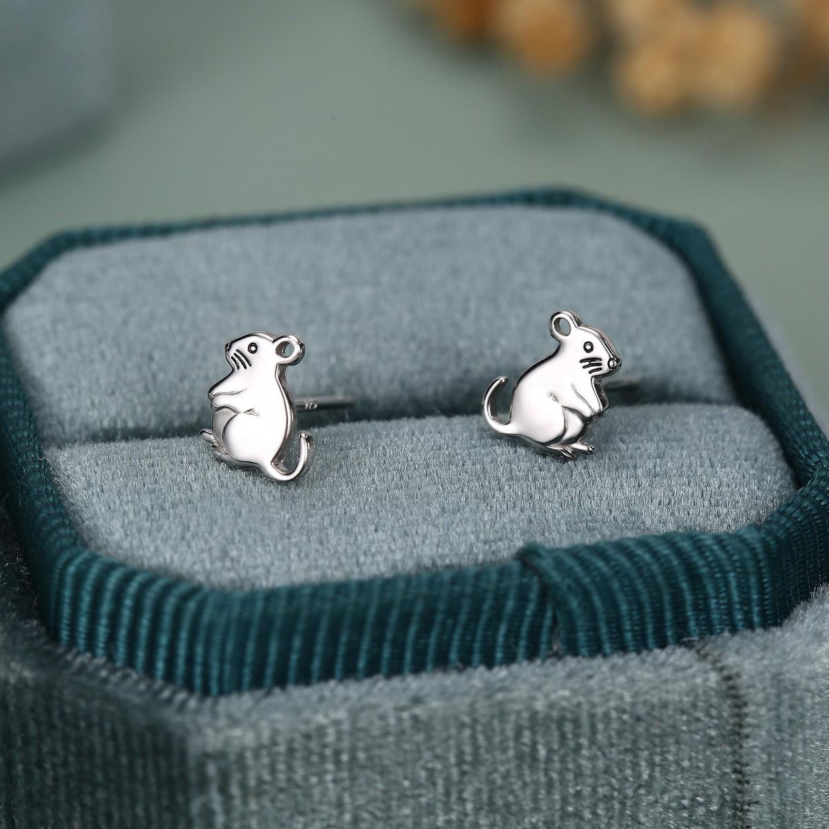 Sterling Silver Gerbil Stud Earrings