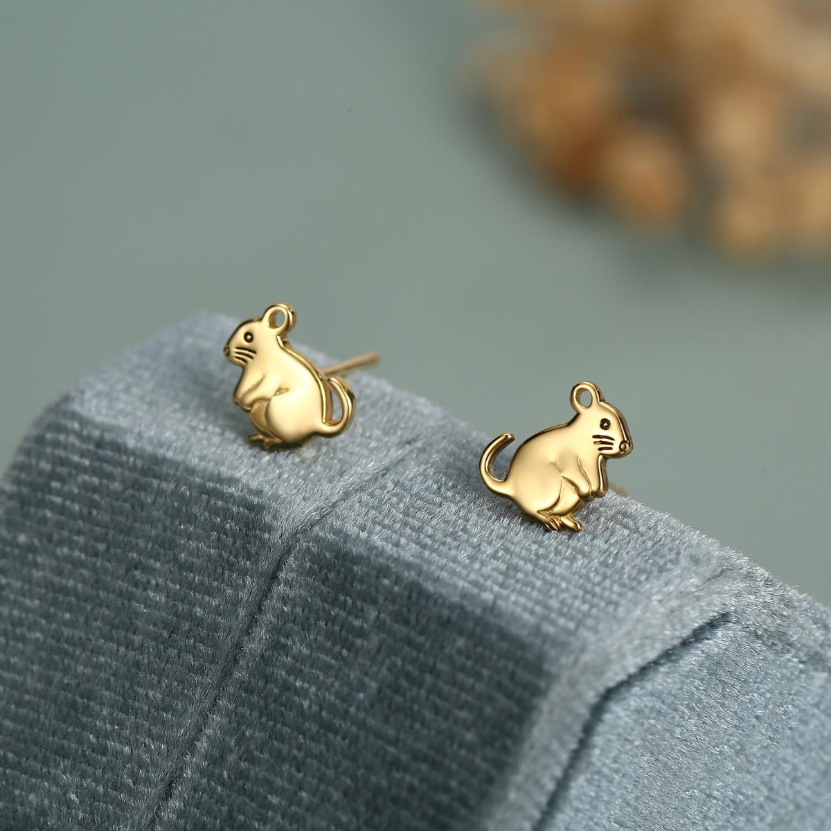 Sterling Silver Gerbil Stud Earrings