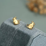 Sterling Silver Gerbil Stud Earrings