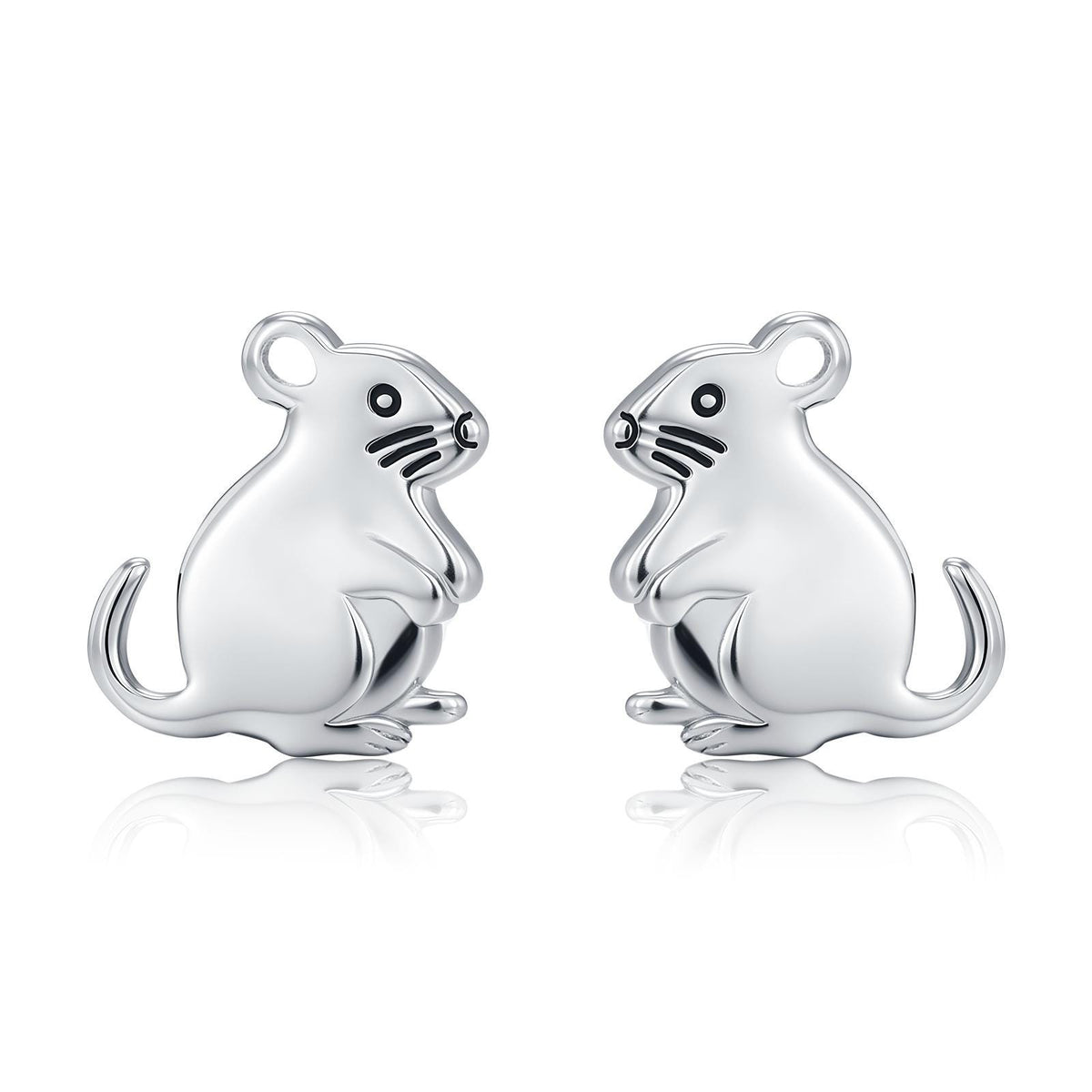 Sterling Silver Gerbil Stud Earrings