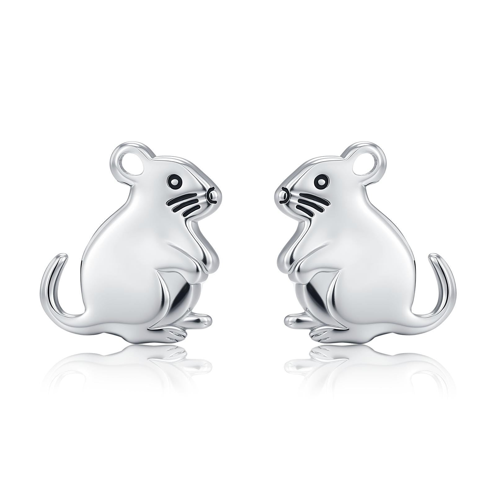 Sterling Silver Gerbil Stud Earrings