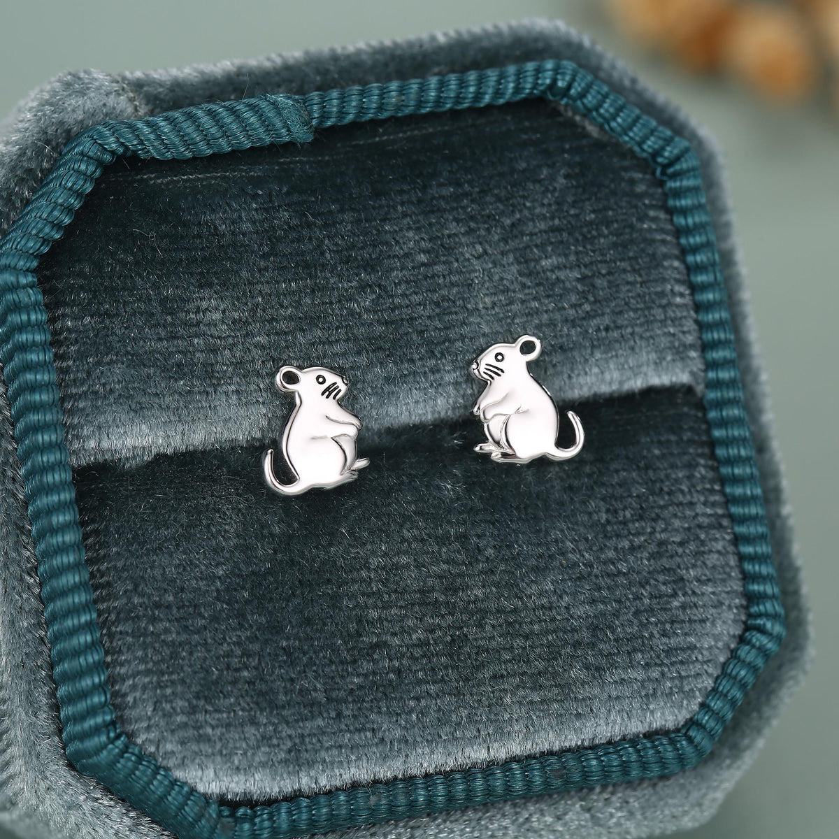 Sterling Silver Gerbil Stud Earrings