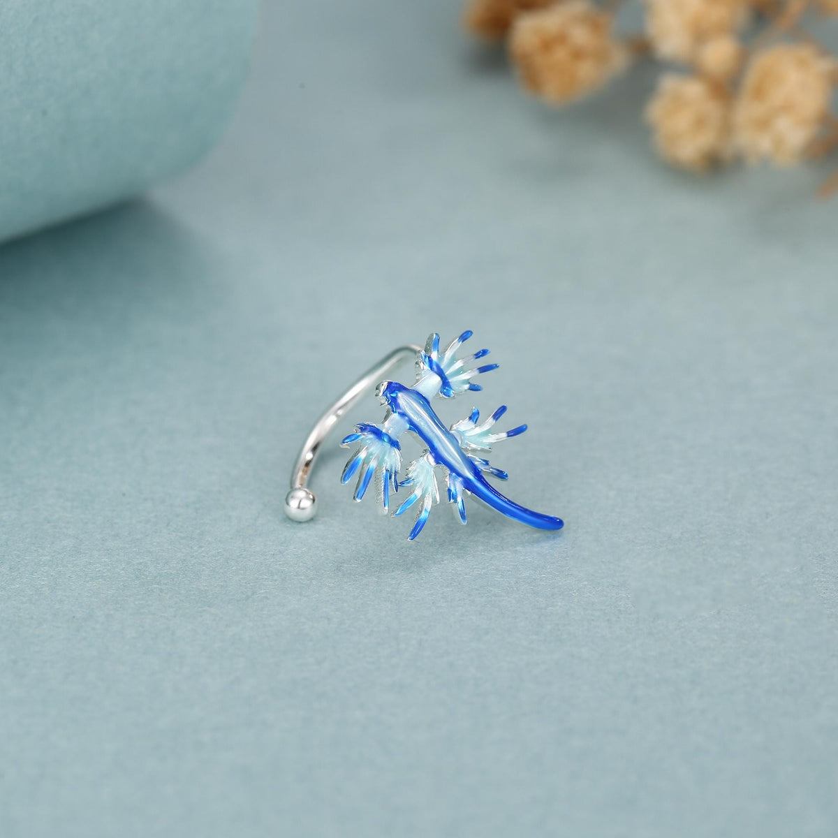 Sterling Silver Blue Glaucus Sea Slug Ear Cuff No Piercing Required