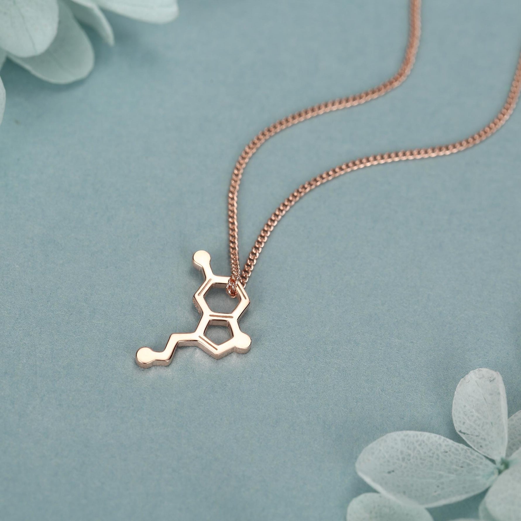Sterling Silver Serotonin Molecule Necklace