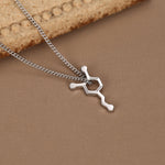 Sterling Silver Dopamine Molecule Necklace