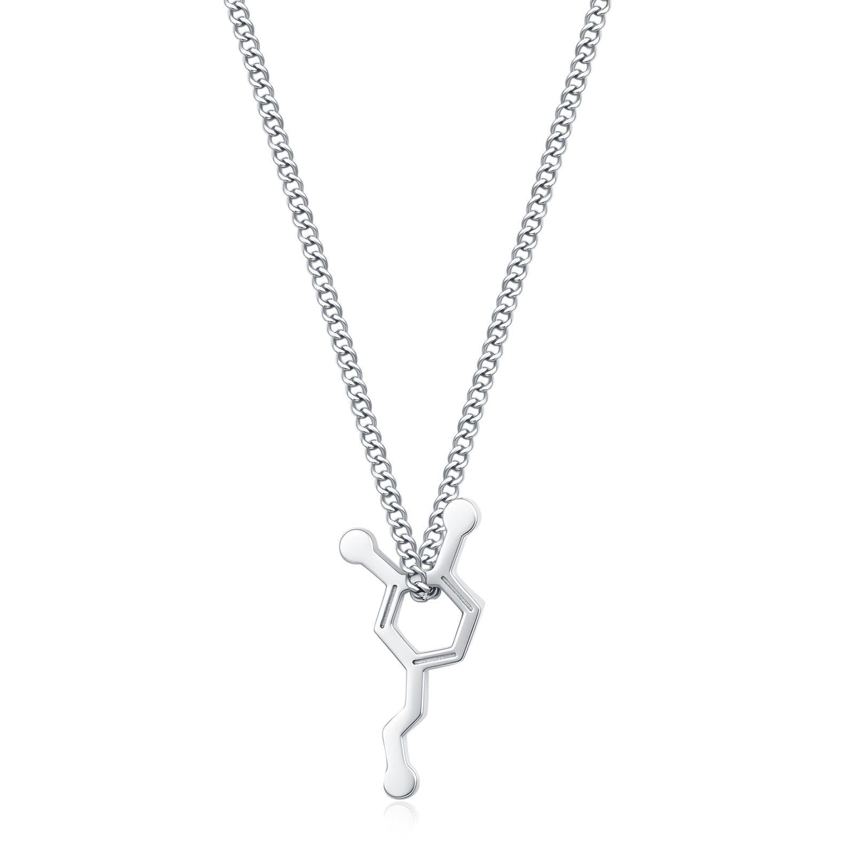 Sterling Silver Dopamine Molecule Necklace
