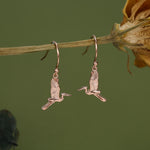 Sterling Silver Japanese Crane Drop Earrings