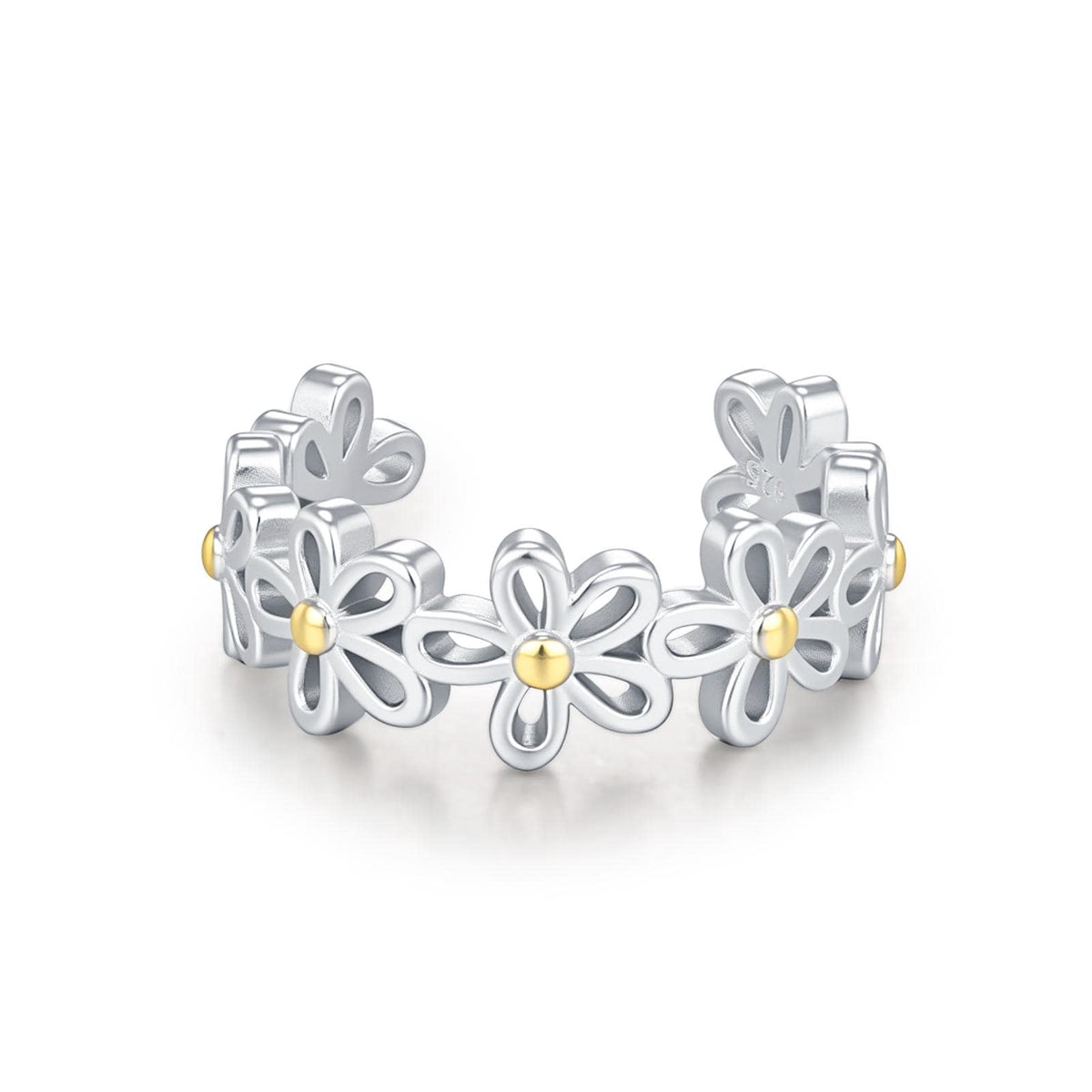 Sterling Silver Daisy Flower Ear Cuff