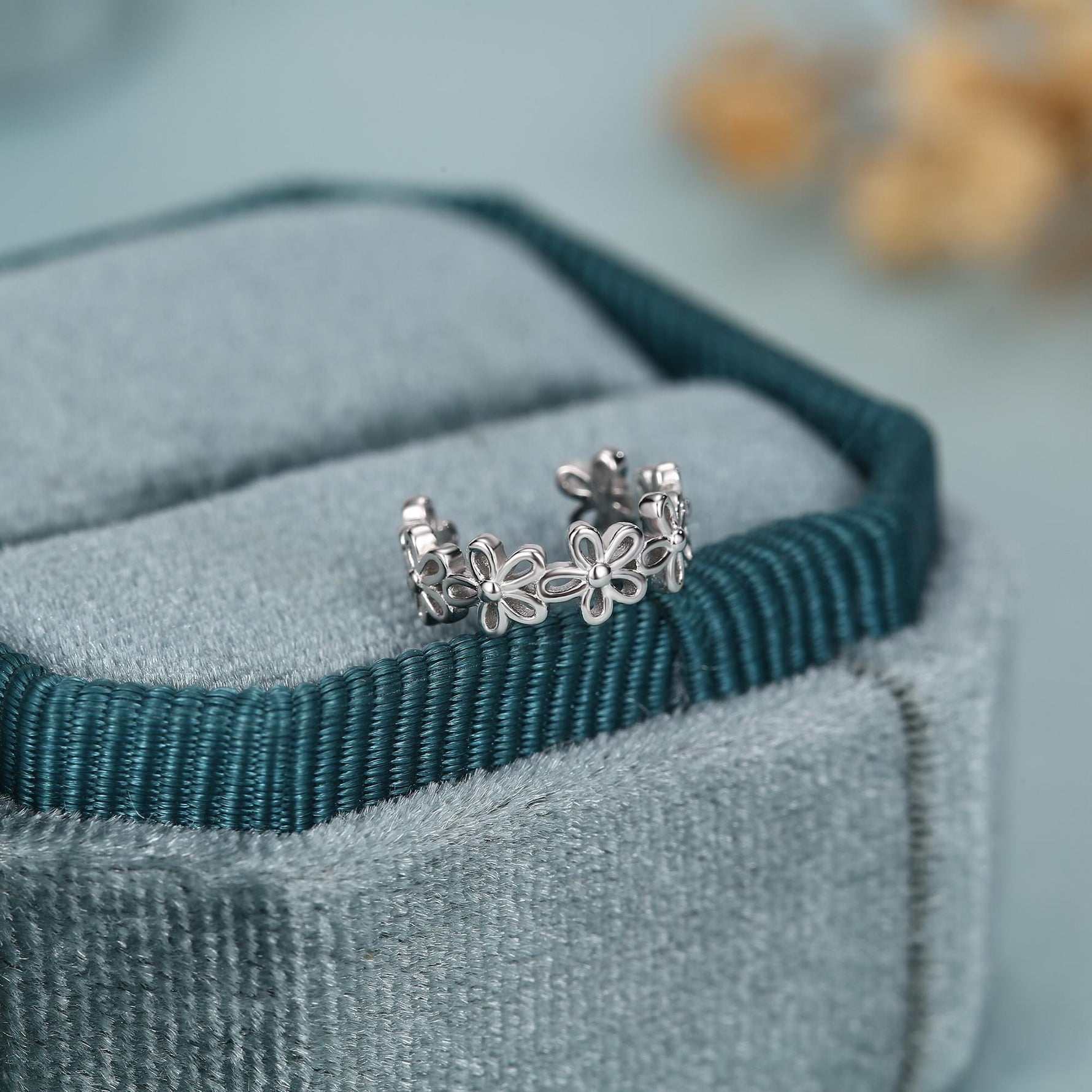Sterling Silver Daisy Flower Ear Cuff No Piercing Required