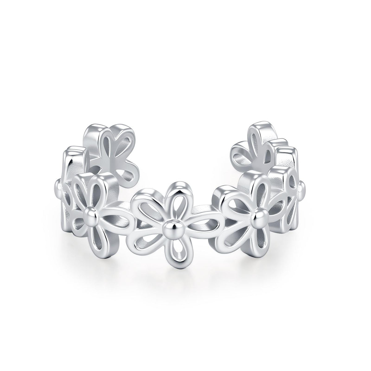 Sterling Silver Daisy Flower Ear Cuff No Piercing Required