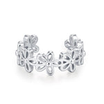 Sterling Silver Daisy Flower Ear Cuff No Piercing Required