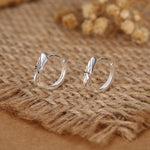 Sterling Silver Diamond Cut Rhombus Hoop Earrings