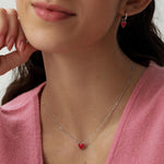 Red Enamel Heart Charm Necklace